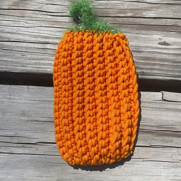 Handmade Scrubby Pumpkin Kitchen Bathroom Soap Holder Fall Autumn Decor Crochet - Picture 5 of 17